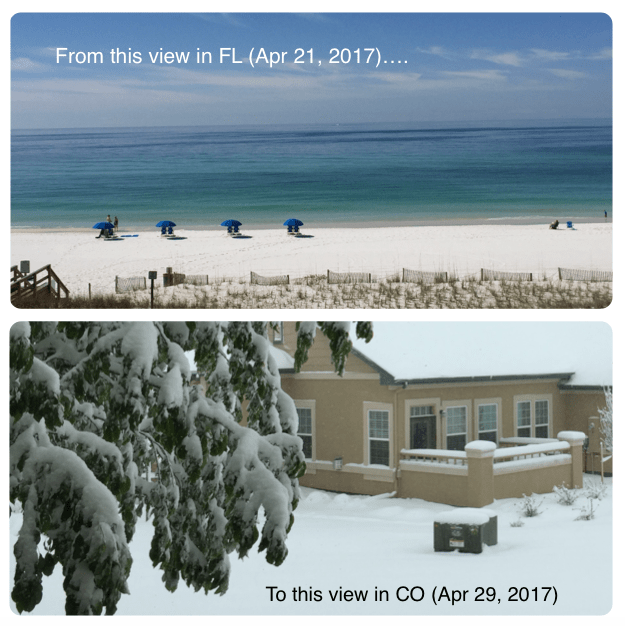 Apr - Beach and Snow view